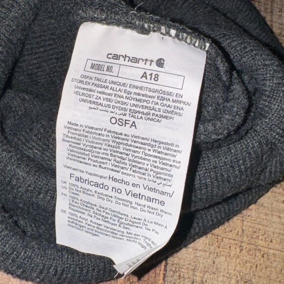 Carhartt gray unisex cuffed beanie hat - Picture 3 of 4